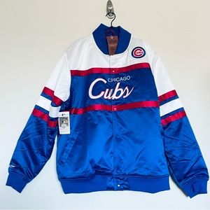 Mitchell & Ness Chicago Cubs Throwback Satin Bomber Jacket Size 2XL